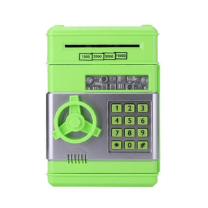 Green-Silver Automatic Piggy Bank ATM Password Money Saving